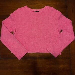 Zara Pink Cropped Sweater
